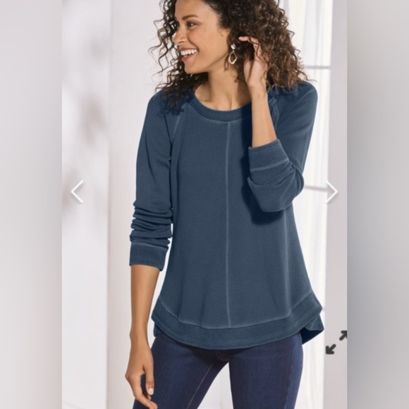 Soft Surroundings Darby Pullover Blue Size Petite XS - Picture 1 of 6